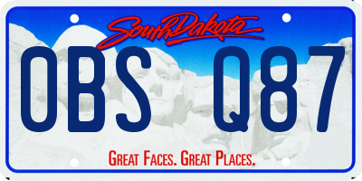 SD license plate 0BSQ87