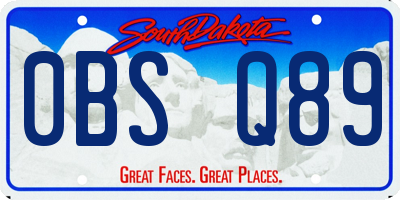 SD license plate 0BSQ89