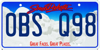 SD license plate 0BSQ98