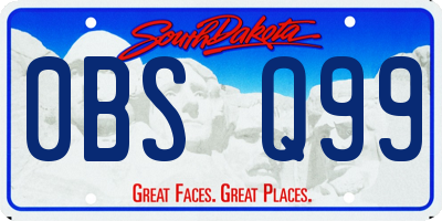 SD license plate 0BSQ99