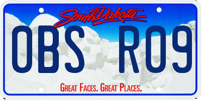 SD license plate 0BSR09