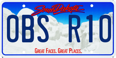 SD license plate 0BSR10