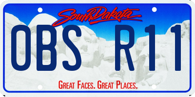SD license plate 0BSR11