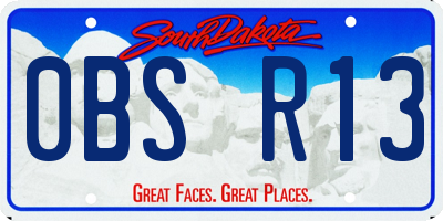 SD license plate 0BSR13