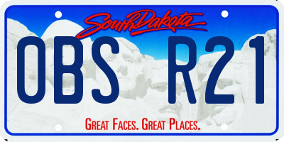 SD license plate 0BSR21