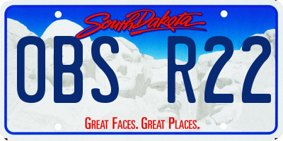 SD license plate 0BSR22