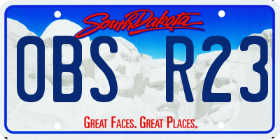 SD license plate 0BSR23