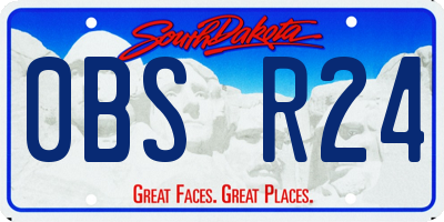 SD license plate 0BSR24
