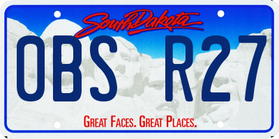 SD license plate 0BSR27