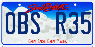 SD license plate 0BSR35