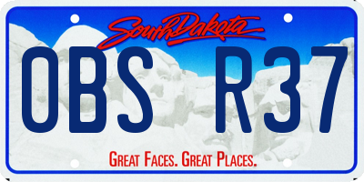 SD license plate 0BSR37