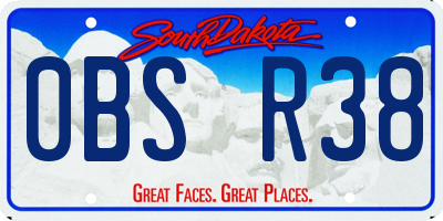 SD license plate 0BSR38