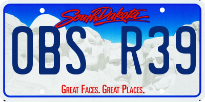 SD license plate 0BSR39