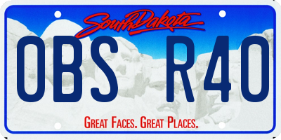 SD license plate 0BSR40