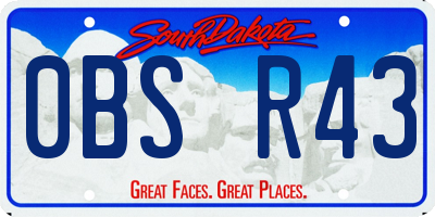 SD license plate 0BSR43