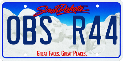 SD license plate 0BSR44