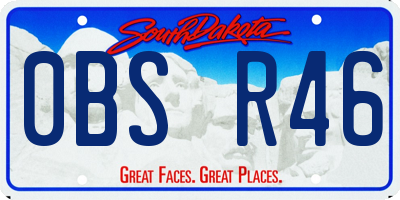SD license plate 0BSR46