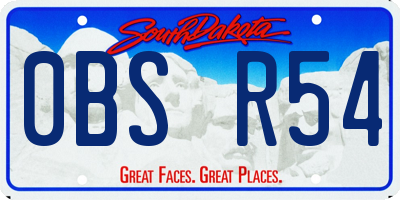 SD license plate 0BSR54