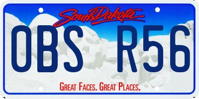 SD license plate 0BSR56