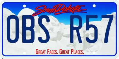 SD license plate 0BSR57