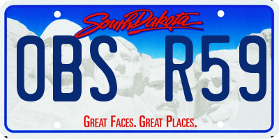 SD license plate 0BSR59