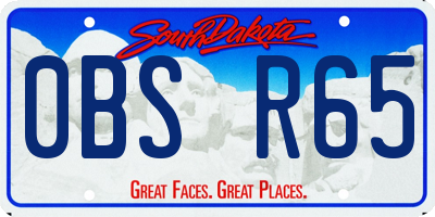 SD license plate 0BSR65