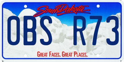 SD license plate 0BSR73