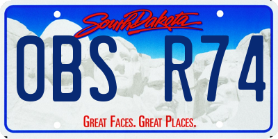 SD license plate 0BSR74
