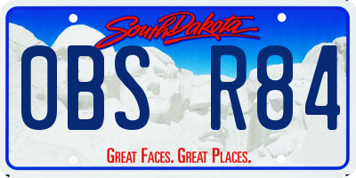 SD license plate 0BSR84