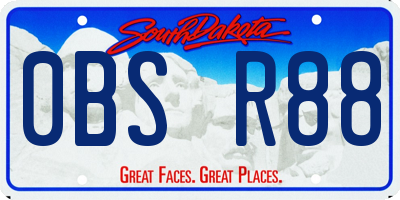SD license plate 0BSR88