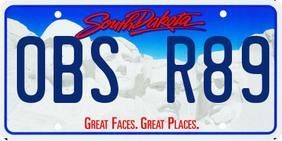 SD license plate 0BSR89