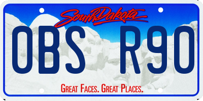SD license plate 0BSR90