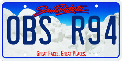 SD license plate 0BSR94
