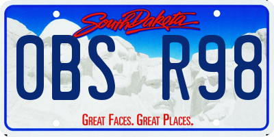 SD license plate 0BSR98