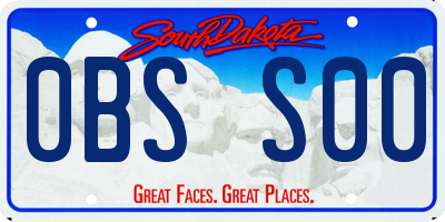 SD license plate 0BSS00