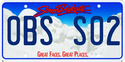 SD license plate 0BSS02