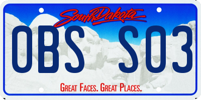SD license plate 0BSS03