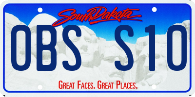 SD license plate 0BSS10