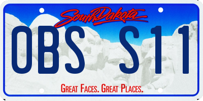 SD license plate 0BSS11