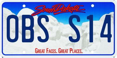 SD license plate 0BSS14