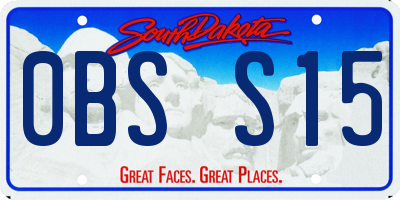 SD license plate 0BSS15