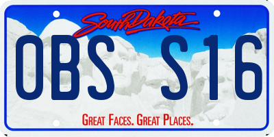 SD license plate 0BSS16