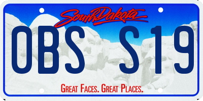SD license plate 0BSS19