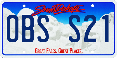 SD license plate 0BSS21