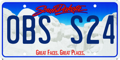 SD license plate 0BSS24
