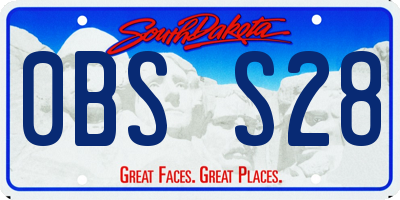 SD license plate 0BSS28