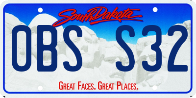 SD license plate 0BSS32