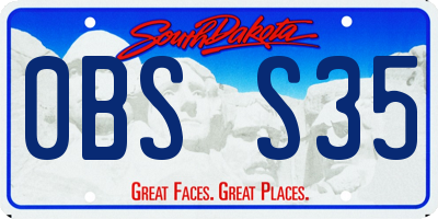 SD license plate 0BSS35