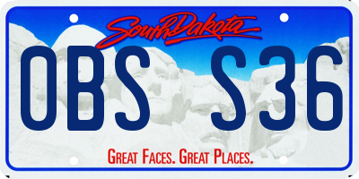 SD license plate 0BSS36