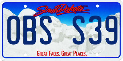 SD license plate 0BSS39